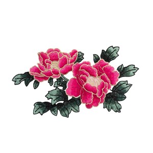 Large Peony Flower Embroidered Applique Diy Clothing Coat Dress Decoration Accessories Sew On Floral Patches