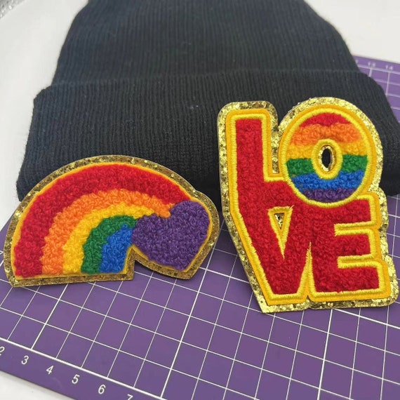 8 toppe ricamate arcobaleno adorabili applicazioni da stiro su