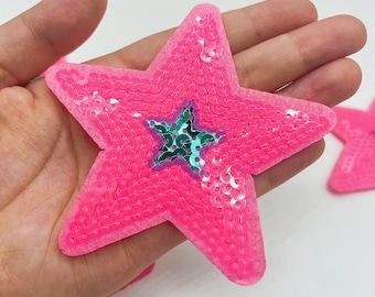 New Star Sequins Embroidery Iron On Patch For T-shirt Coat Clothing Diy Patches Applique 3Pcs/Lot