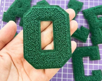 Green Chenille Embroidered Letters Sewn On Applique Patches For Clothing Hat Bags DIY Name Letter Patch Applique Accessories New