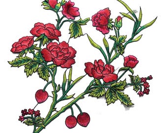 Large Vintage Flower Embroidery Sew On Patch Applique For Clothing Jacket Diy floral Patches For Dress Decoration Accessories