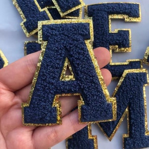 Chenille Embroidered Letters Patch Applique For Clothing Bag Diy Name Badge Alphabet Iron On Patches Accessories A-Z