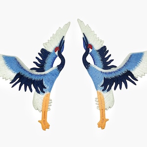 New Bird Embroidery Sew On Patch Applique For Clothing Coat Jacket Diy Decoration Accessories One Pair