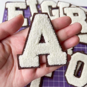 New  Letters Chenille Embroidered Iron On Patch Applique Diy Name Alphabet Patches For Clothing Hats Bags Accessories