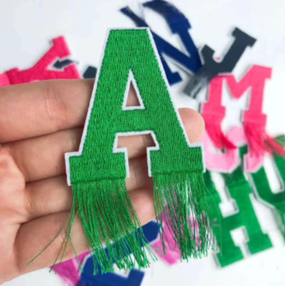 Tassel Letter Iron on Patch Alphabet Embroidery Applique for T-shirt ...