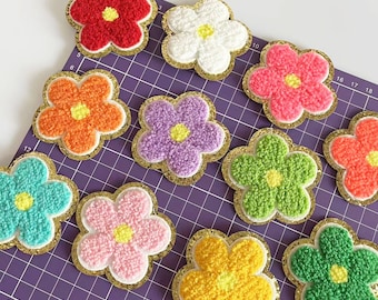 Flower Chenille Embroidered Iron On Patch Applique Diy Patches For Kid Clothing Bags Coat Decoration Accessories Nice