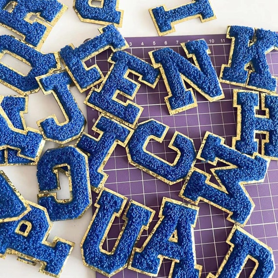 Self-Adhesive Letters Patches for Clothing, Chenille Letter Patches for  Clothes, AZ Alphabet Applique, Varsity Patch Letters, 2.16'' Tall Adhesive