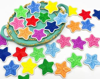 Star Embroidered Iron On Patch Applique Diy Patches For Clothing Bag Coat Decoration Accessories 3Pcs/Lot