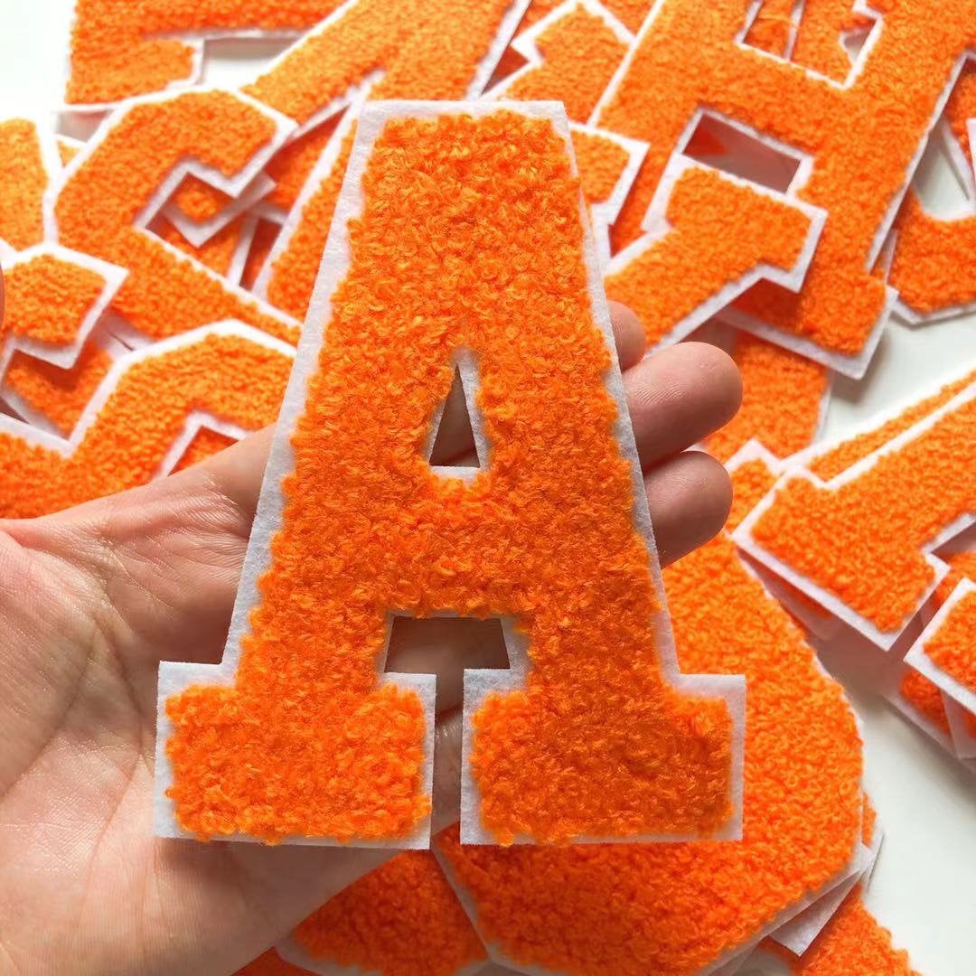 A-Z Big Size Letter Patches for Clothing Orange Color Iron-on Transfers on  Clothes Sewing Patch Sticker Appliques (8CM)