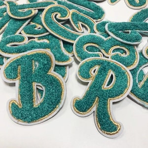 Parches de letras del alfabeto en inglés, parches bordados de chenilla para ropa, abrigos, accesorios para coser o planchar, apliques DIY