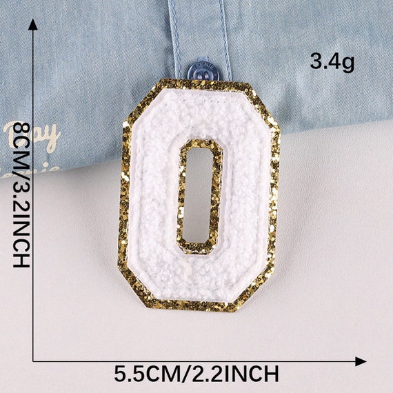 7.5cm Chenille Number Patch 3D Varsity Patches Iron on Alphabet Embroidery  Clothes 