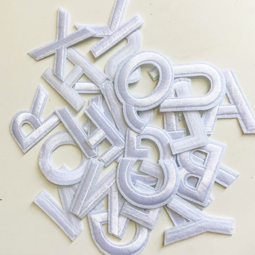 Lot 78 Lettres Thermocollantes Morcheiong – Alphabet A-Z Argenté 5,1 Cm – Personnalisation Vêtements