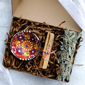 Self Care Gift Box, Custom Gift Set, Sage Smudge Kit with Palo Santo, Stress Relief Gift, Caring Box, Relaxing Gift Set