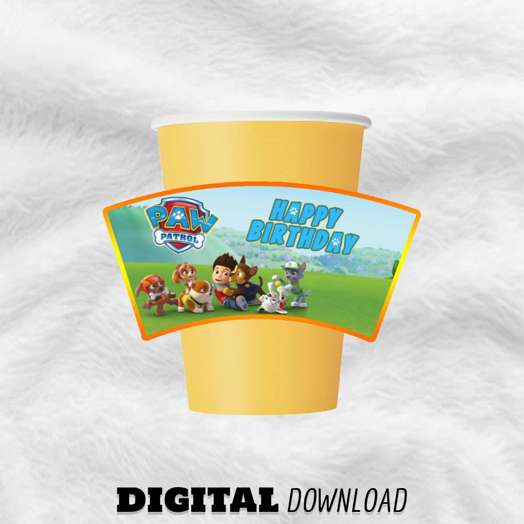 Paw Patrol Cups INSTANT DOWNLOAD Etsy