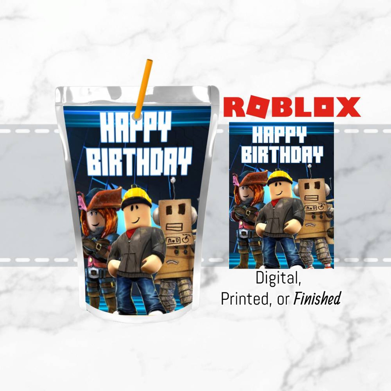 Roblox Juice Pouch Labels Custom Digital Printed or Etsy