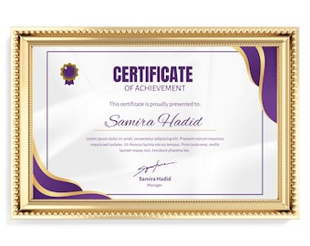 Certificat de mérite imprimable, récompense modifiable à faire soi-même, modèle de reconnaissance sur toile, téléchargement immédiat, récompense modifiable pour l'achèvement