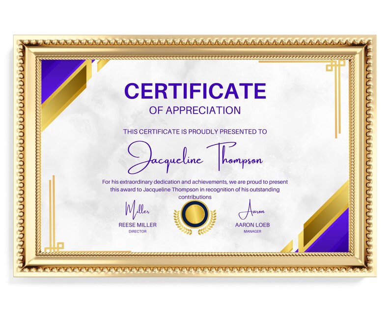 Editable Certificate of Appreciation Template, Award Recognition, DIY ...