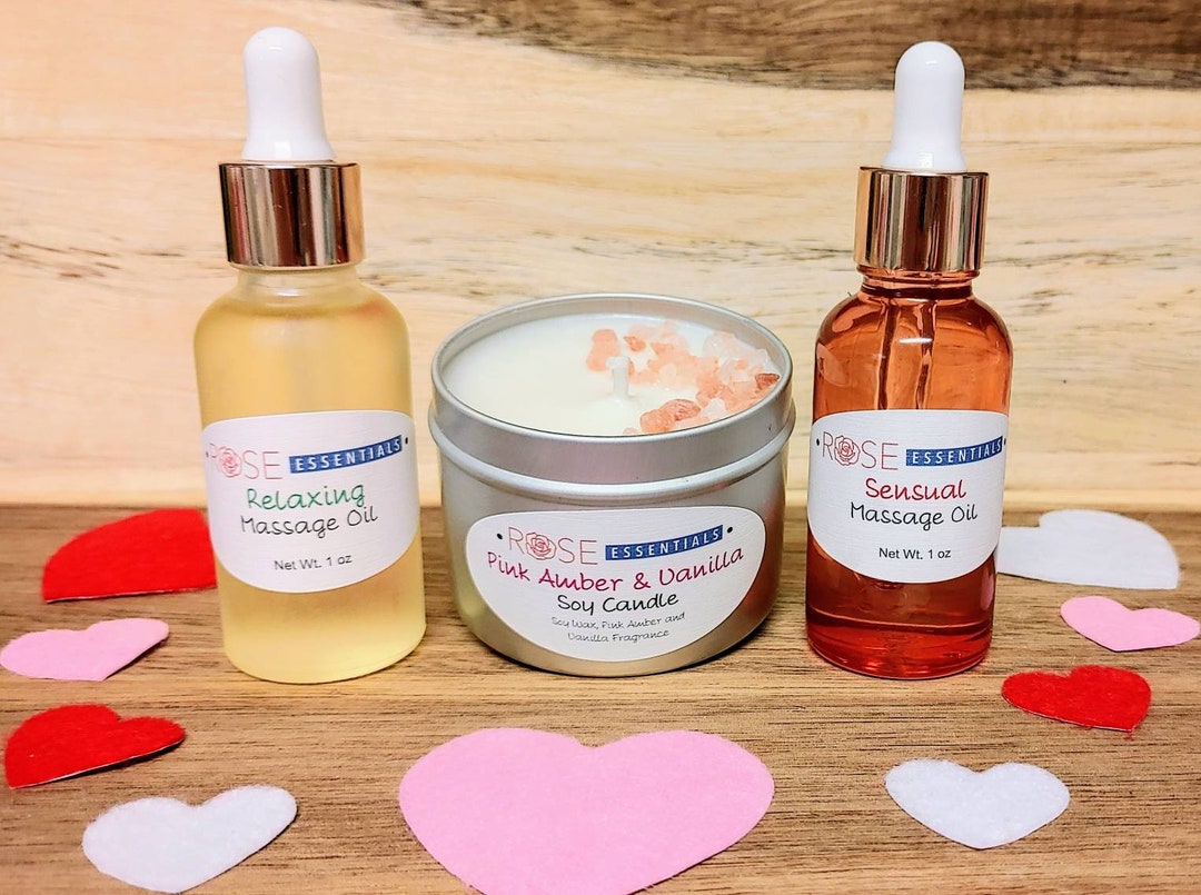 Couples Massage Oil Set, His and Hers Gifts, Couples Massage Kit