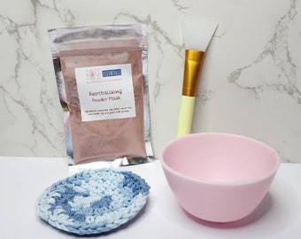 Clay Mask Gift, Powder Mask, Clay Face Mask Powder, Self Care Gift, Facial Mask Kit, Stocking Stuffer for Her, Skincare Mask Kit