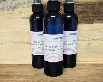 Rose Water Conditioning Hair Mist, Hair Conditioner Spray, Hair Freshener, Anti Frizz Spray, Hydrating Mist for Hair, Hair Smoother