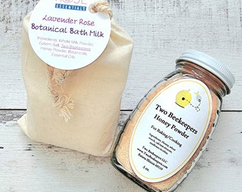 Floral Bath Milk, Milk Bath Soak Gift, Botanical Bath Salts,  Milk and Honey Bath Soak, Relaxation Spa Gift for Her, Epsom Salt Bath