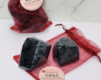 Lump of Coal Soap, Charcoal Soap Stocking Stuffer, Christmas Gag Gift, Funny Holiday White Elephant Gift, Gift for kid, Secret Santa Gift