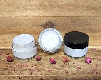Lavender Face Cream, Rose Geranium Beauty Cream,  Botanical Facial Care, Day or Night Cream, 1 oz Glass Jar, Face Moisturizer Unscented