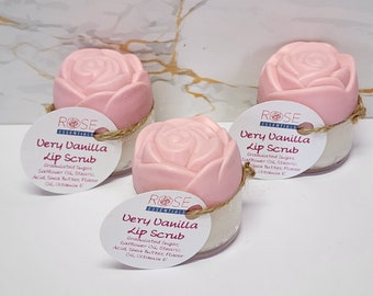 Exfoliating Vanilla Lip Scrub, Lip Care Kit, Sugar Scrub For Lips, Lip Mask, Handmade Lip Scrub, Self Care Gift For Women