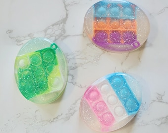 Pop Its Soap, Berry Bliss Scent, Kid Soap Bar With Toy Inside, Soap Party Favors for kids, Bath Toy Soaps, Kids Hand Soap, Bath Toy in Soap