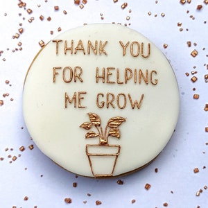 Single Thank you for helping me grow cookies/Thank you teacher nursery-childminder cookies /gift/Thank you cookies/