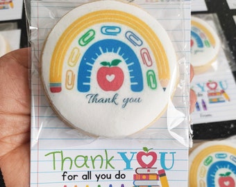 Personalized Teacher Thank You Cookie: Vanilla Biscuit Gift