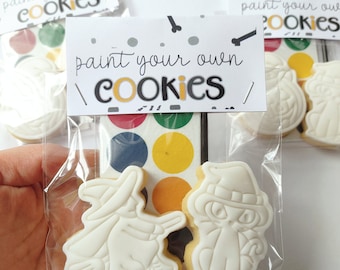 Halloween Party Paint Your Own  Cookies /Individually wrapped/Halloween bag filler/Trick or treat biscuits/Halloween Activity