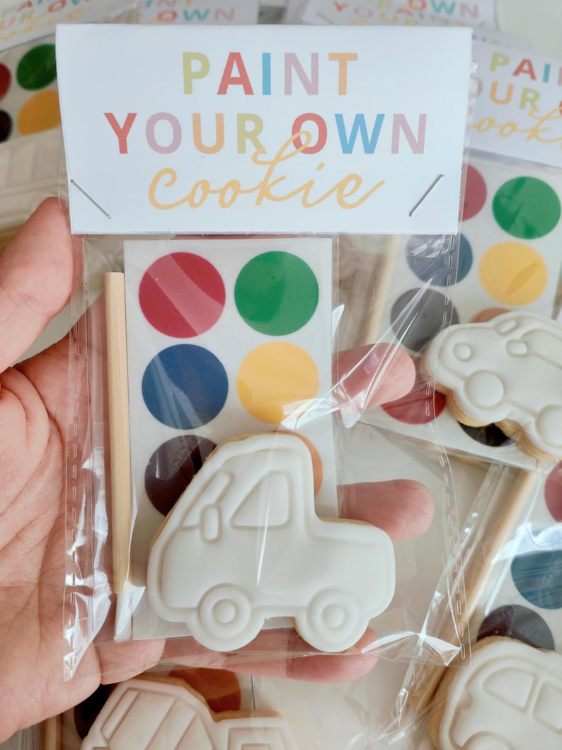Paint Your Own Vehicle Cookies: Kids Birthday Party Favor zdjęcie 5