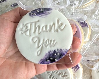 Individually wrapped Thank You cookie for Birthday/Thank you teachers cookies/wedding cookies