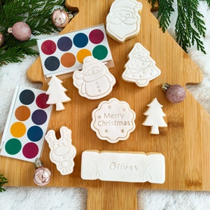 Paint your own personalised Christmas cookies/Letterbox gift/stocking filler/Cristmas activities for kids/Personalised Christmas gift/DIY /