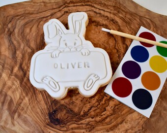 Personalized Easter Bunny Cookie: Paint Your Own Biscuit Kit
