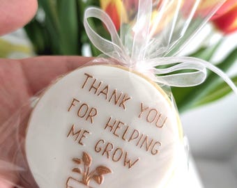 Thank You Teacher Cookies: Vanilla Flavor, Individually Wrapped, Handpainted cookie, Nursery gift