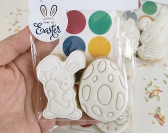 Easter paint your own cookies/Easter kids activity/Easter gift/Easter basket filler/Easter treat/Easter bunny/Easter eggs/Easter party gift