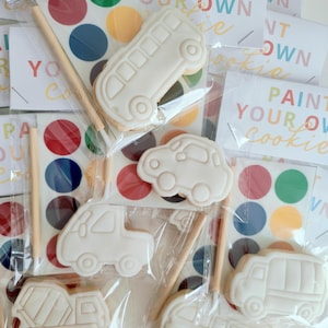 Paint Your Own Vehicle Cookies: Kids Birthday Party Favor zdjęcie 2