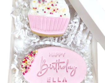 Personalized Birthday Iced Biscuit: Letterbox Gift