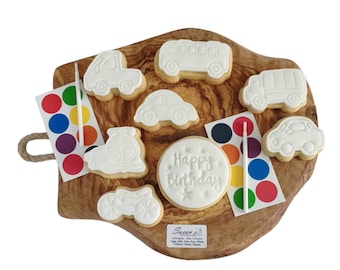 Paint Your Own Vehicle Birthday Cookies: Kids Party Favor