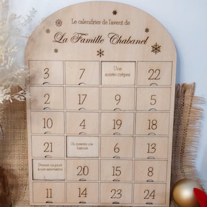 Calendario de adviento de madera para personalizar calendario infantil, de pareja, de amigos, escolar... con cheque regalo / calendario personalizable