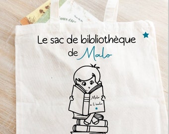 bag, Boy's library tote bag