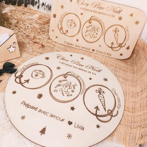 Plateau Père Noël personnalisé. 2 modèles.  Magie de Noël