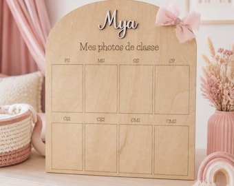 Gepersonaliseerd bord voor de start van het schooljaar - fotolijst voor de klassenfoto - gepersonaliseerd schoolcadeau voor meisjes of jongens