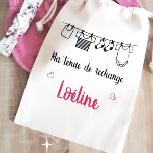 Pochon pour bébé et enfant  en coton personnalisable idéal crèche, maternelle ou naissance