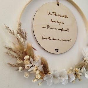 Crown with dried flowers and personalized text