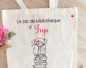 sac, Tote bag bibliothèque ou école pour fille modèle garçon disponible sur la boutique