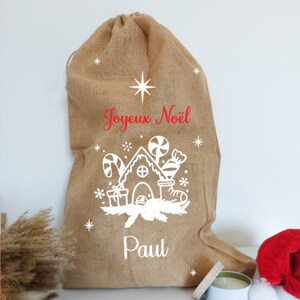 Christmas sack, burlap Christmas gift bag, customizable