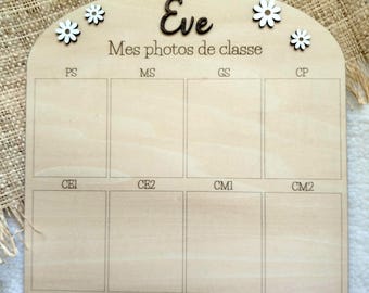 gepersonaliseerd bord voor de start van het schooljaar - klasfotolijst met of zonder bloem - school souvenir